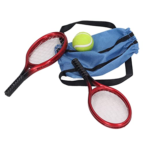 Hztyyier Juego de Raquetas de Tenis en Miniatura. Excelente Material para Regalar en Navidad y Pascua con Colores Brillantes para la Decoración de Casas de muñecas.