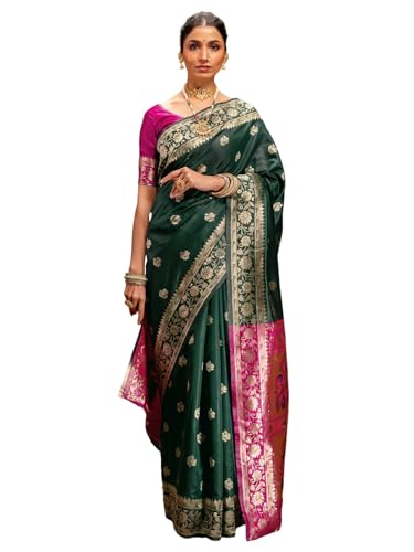 SIRIL Women's Paithani jacquard Silk Saree |Chandrakor Paithani j...