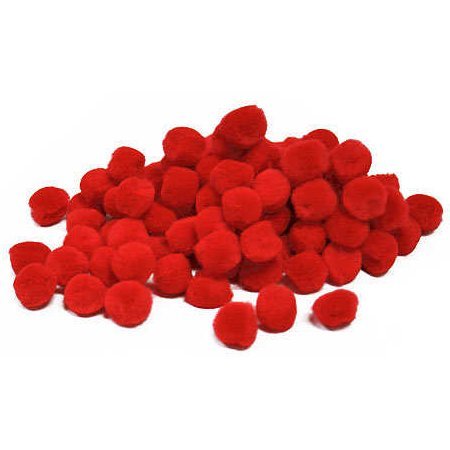 40 Red Craft Pom Poms (1