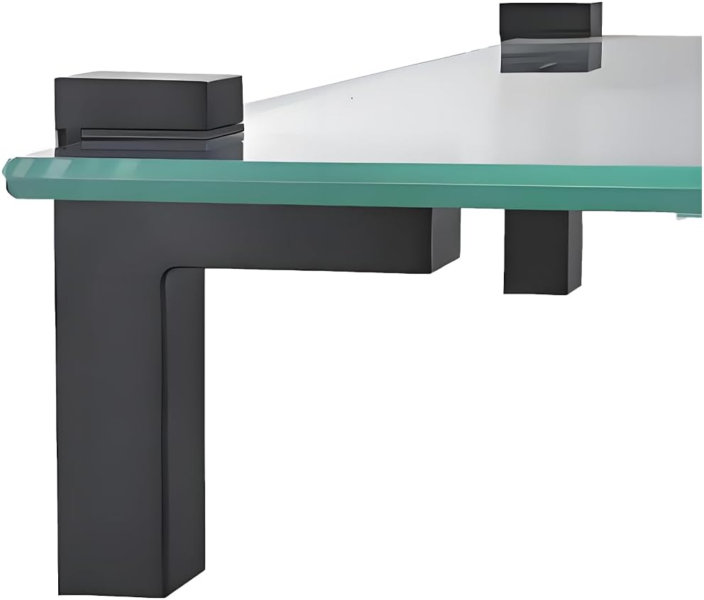 2 Piece Glass Shelves Brackets Wall Mounting for Floating Shelves for Bathroom, Zinc Alloy, Black, for 3-28mm/0.11-1.1in Thick Glass Shelf