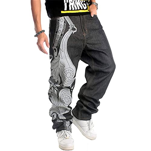 Men's Relaxed Fit Skateboard Jeans Y2k Fashion Baggy Demin Pants Vintage Hip Hop Dance Skater Pants3