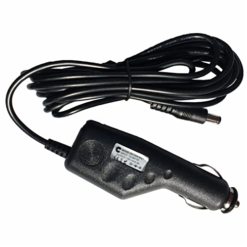 Unispectra Adaptador de fuente de alimentación del cargador del coche de 12V DC 5.5mmx2.1mm cable de 2.5mm/plomo 3m longitud (12-24V) Cover