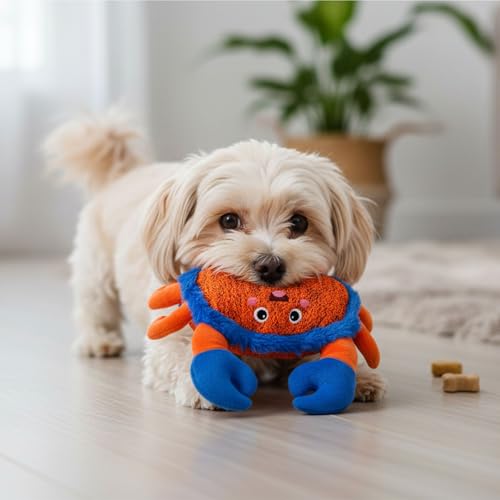 Image of BarkButler x FOFOS Summer Soft Dog Toy Crab - Plush & Squeaky Toys for Dogs, Dog Toys for Medium Dogs (0-20kgs) - Red
