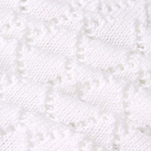 Couverture évidée tricotée Toyvian couleur blanchie douce pour bébé
