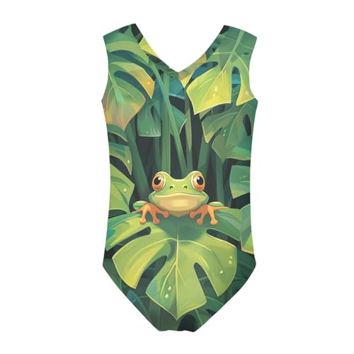 Image of Cartoon Pattern Kids Girls Bathing Suits One Piece Swimsuit Soft & Quick Dry, 5-14Years