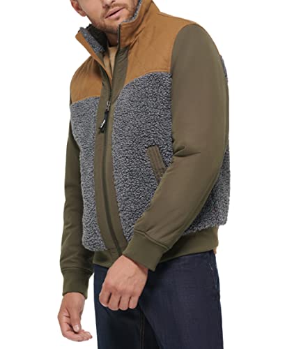 Levi's Men's Mixed Media Quilted Sherpa Stand Collar Jacket3