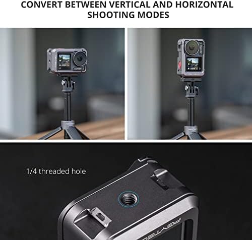 PGYTECH Aluminum Alloy Camera Cage Compatible with DJI OSMO ACTION 3 Metal Camera Cage Protective Cage Frame Case for DJI Action 3