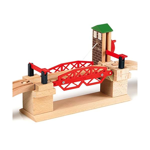 BRIO World 33757 Hebebrücke – Eisenbahnzubehör Holzeisenbahn – Kleinkinderspielzeug empfohlen für Kinder ab 3 Jahren… – Bild 3