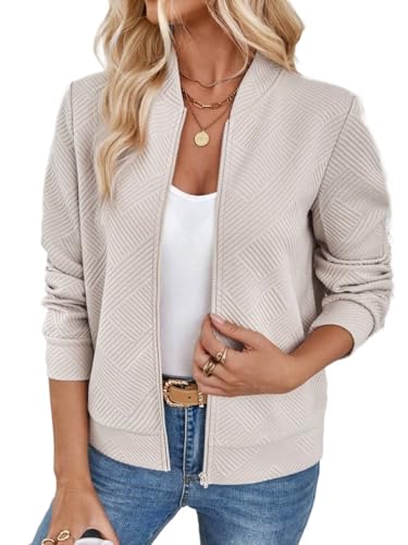 Casual jackets for women Fashionable Casual Jacquard Knitted Khaki Jacket