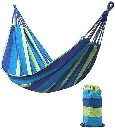 Garden Cotton Hammock Comfortable Fabric Hammock with Tree Straps for Hanging Up to 450lbs Portable Perfect for Camping Outdoor/Indoor Patio Backyard