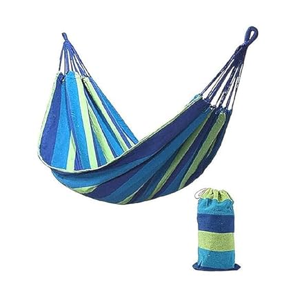 Galaitik Garden Cotton Hammock Comfortable Fabric Hammock with Tree Straps for Hanging Durable Hammock Up to 450lbs Portable jula Perfect for Camping Outdoor/Indoor Patio Backyard