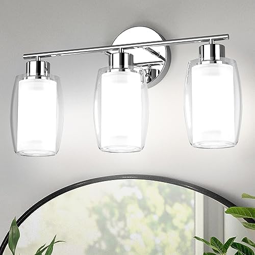 Aipsun Bathroom Light fixtures Chrome Vanity Lights 3 Lights Modern ...