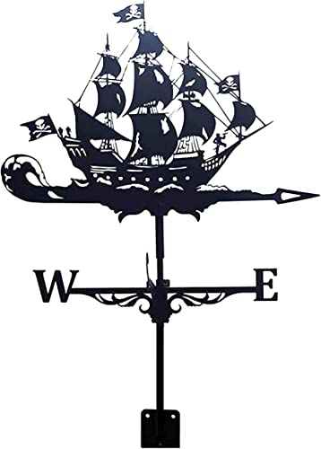 Weathervane Weathercock Wind Direction Retro Sailing Boat Fishing Boat Ship Shape Weather Vane, Creative Home Decor Ornament Gift For Farm Yard Garden Weather Vane Garden Wind Vane (Color : Style 2) #TOP30