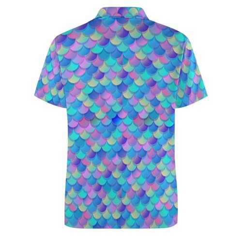 Polo de golf pour homme doux motif écailles de poisson