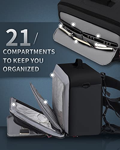 Travel Backpack Flight Approved Carry On Backpack Water Resistant Weekender Bag (Black)3