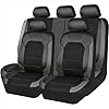 Car Seat Covers Full Set for Nissan LEAF ZE1 2017-2023, Leather Automotive Sets Protector Front and Rear Waterproof Interior Accessories,B/BLACK-GRAY