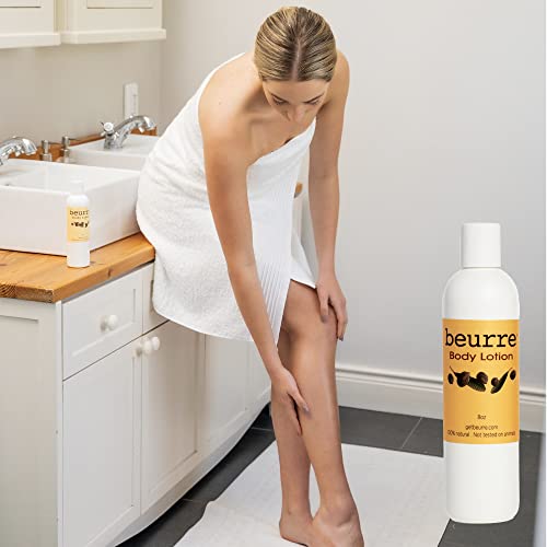 Beurre Shea Butter Body Lotion - Fair Trade Shea Butter With Moisturizing Oils For All Skin Types - Vegan Skin Care - Light, Non-Greasy - Reviving, Soothing, Hydrating, Non-Toxic - Fragrance Free | 8 Oz. #TOP5
