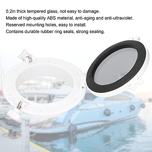 Yctze Boat Porthole,8in Round Opening Portlight Porthole Universal Tempered Glass Boat Window For RV Boat Yacht White Porthole Replacement - Image 2