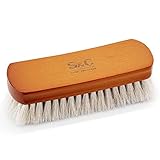Premium Horsehair Shoe Polish Brush – Handcrafted Beechwood Shoe Brush for Shine and Buffing – Luxurious Shoe Shine Brush with Soft Horsehair Bristles (White)