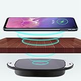 [Exquisites Design] Einfaches Design, kompatibel mit jedem Qi-Standard-Handy. Beim Aufladen des Mobiltelefons gibt es keinen Stecker, was bequemer und effizienter ist. Kann Ihnen unbegrenzte Lebenserfahrung sowie die sichere und kostenlose Erfahrung des kabellosen Ladens bringen