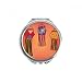 Chinese Lantern Colorful Illustration Hand Compact Mirror Round Portable Pocket Glass