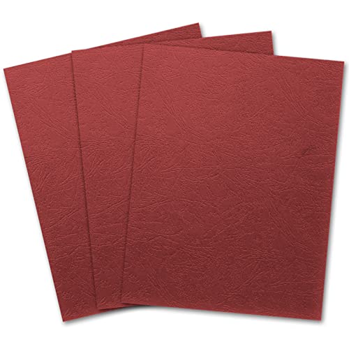Fundas de papel textura cuero Binditek rojas de 20.5 x 11 pulgadas