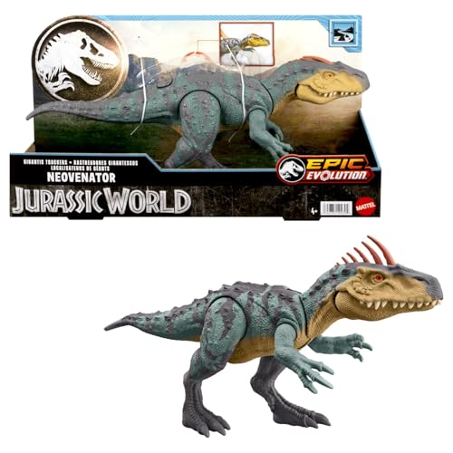 Mattel HTK78 Jurassic World Gigantic Trackers Neovenator Dinosaur Action Figure, Large Species Toy cover