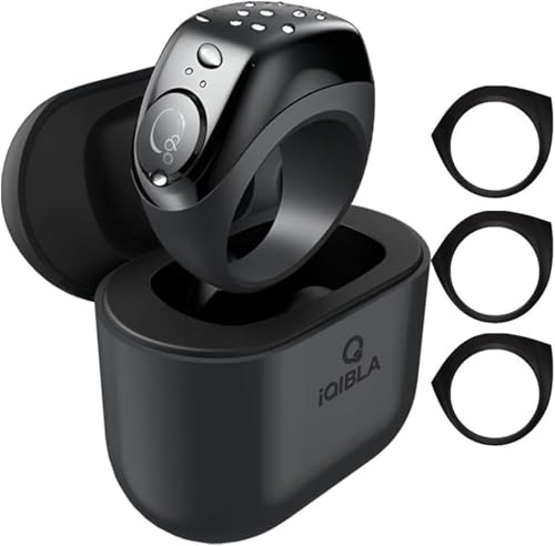 Jood J01 Smart Zikr Ring Tasbih Counter Smart Rings Tasbeeh For Prayer Reminder OLED Display IP67 Waterproof 3 Sizes (18/20/22mm) + Charging Case (Black)