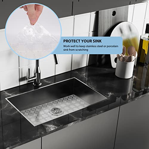 Top-spring Sink Mat, 2Pcs Kitchen Sink Protector Mat for Ceramic/Stainless Steel Sinks, Cut to Size Draining Mat 30 x 40cm (Clear) - Image 3