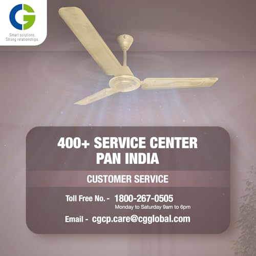Image of CG Sahajair | High-Speed 1200mm Ceiling Fan | BEE 1-Star | 100% Copper motor | Long Durability | 2 Year Warranty | Powerful Airflow | Double Ball Bearing |Ivory