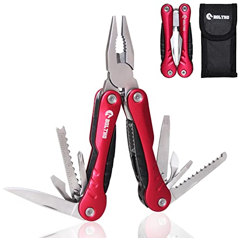 Alicates Multifunción 15 en 1, Regalos para hombres, Herramienta Multiusos de Bolsillo, abrebotellas, destornillador, sierra, ideal para exteriores, camping, reparación, con Bolsa de Nylon