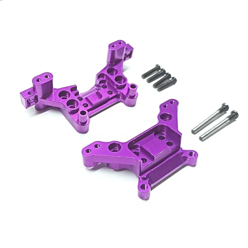 Image of 2PCs Front & Rear Metal Shock Mount Parts, RC Car Upgrade Parts, 16170 16180, for Hyper Go H16BM H16GT H16DR Jetwood MJX 1 /16 Scale RC Car (Purple)
