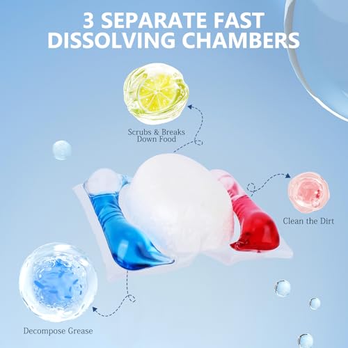 Image of 200 Count Dishwasher Pods, No Pre-Rinse Dishwasher Detergent Soap On Stain and Grease, Leaving a Virtually Spotless Shine,Dishwasher Detergent for Deep Cleaning