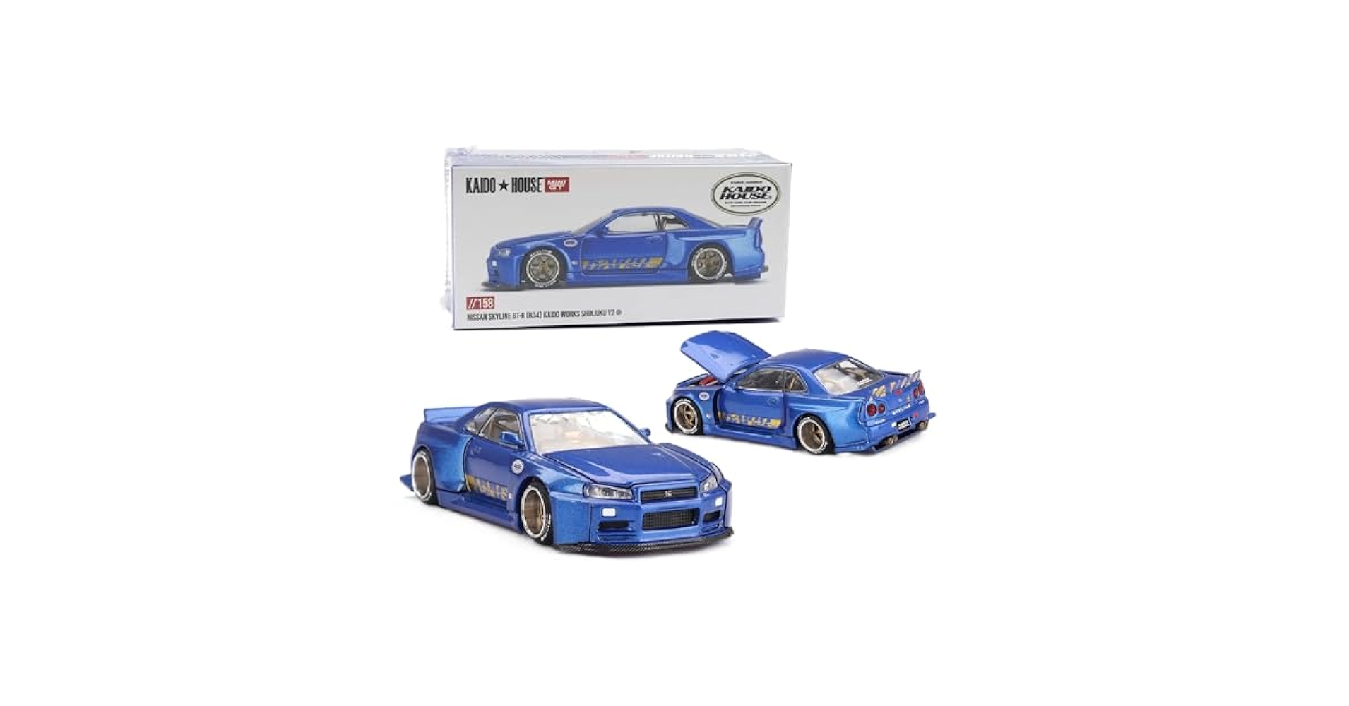 ミニカー Nissan Skyline R34 KAIDO HOUSE 1/64 IN STOCK-Kaido House x Mini GT 1:64 Nissan Skyline GT-R (R34