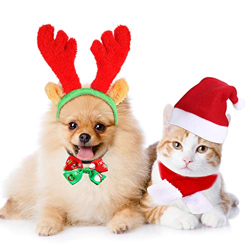 BBTO Set 4 Piezas Disfraz Navideño para Perros o Gatos miniatura 3