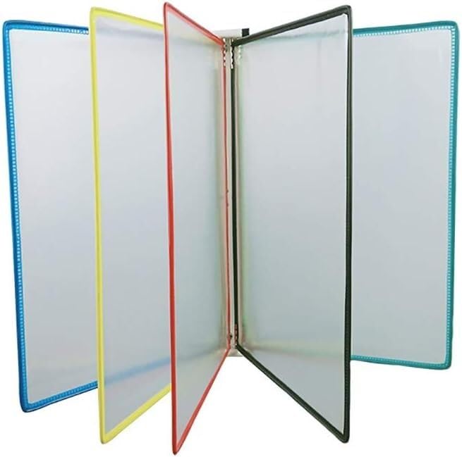 FELIZHA Hanging Wall File Folder,Portfolio folder a4, A4 Wall Mounted Document Holder Portrait, 5 Sheets (10P) Leather Texture Transparent Page Turning/Multi Colored/33 * 23 * 5.8Cm