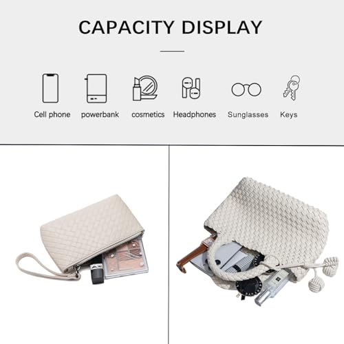 Woven Tote Bag for Women with Coin Purse, Foldable Chain Small Crossbody Handbags, Fashion Shoulder Bag, Hobo Satchel4