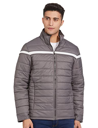 Image of Qube By Fort Collins Men's Padded Puffer Bomber Jacket - Quilted Winter Jacket for Men | Full Zip Warm High Neck Bomber Jacket with Chest Stripe for Winter Wear, Travel & Daily Use