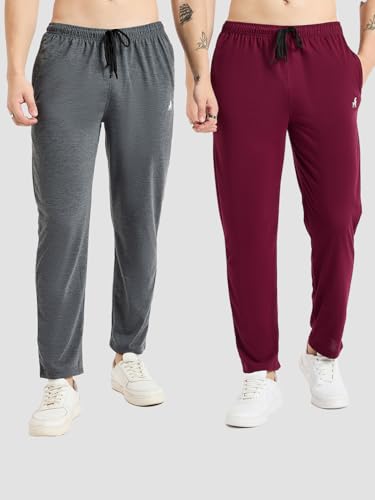 Image of Modeve Men Solid Cotton Blend Track Pant for Summer Pack of 2