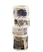 Navy Peony Vintage Travel Washi Tape Set | Retro Holiday Themed Japanese Decorative Tapes | Cute Art Scrapbook Sticker Tape for Crafts, Planners and Bullet Journals | Wide Washi Tape Rolls for Kids