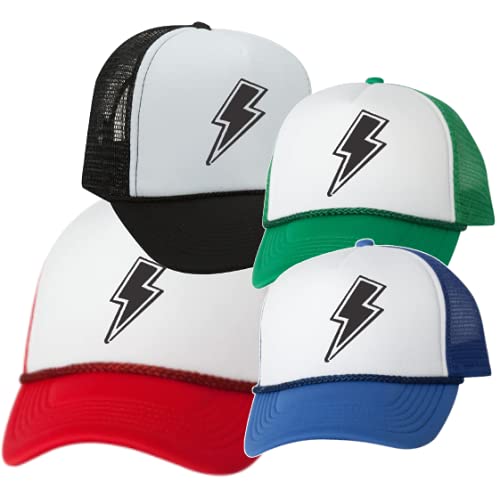 Lightning Bolt Embroidered Patch Trend Trucker hat Cap Baseball Gift Vintage Foam Mesh
