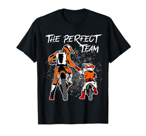 padre hijo motocross día padre moto equipo de cross regalo Camiseta