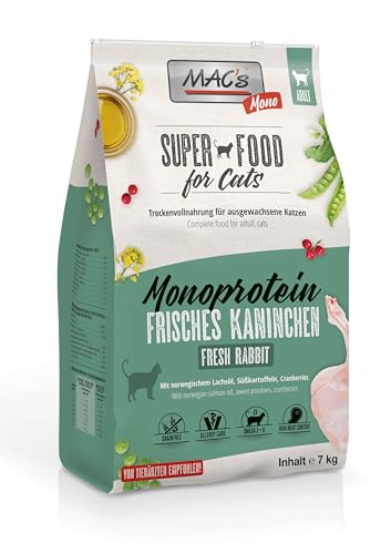 Mac's Cat Premium Trockenfutter für Katzen, 7 kg (Monoprotein-Kaninchen)