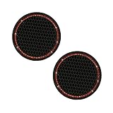 Photo Gallery 2pcs sottobicchieri silicone per portabicchieri, auto accessori interni decorazione, brillantini coaster sottobicchiere bicchier per bevande, per auto famiglia ufficio ecc (rosso)