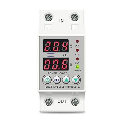 Disjoncteur 60A TOMZN TOVPD1-63-EC avec relais de protection sur rail DIN 230V