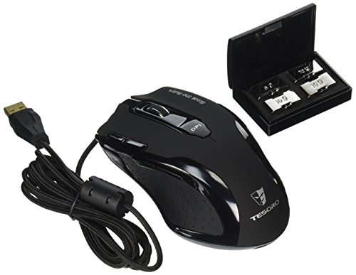 Tesoro Shrike H2L V2 8200 DPI 8 Programmable Onboard Memory Key Adjustable Weight Black Laser Gaming Mouse TS-H2L (BK)