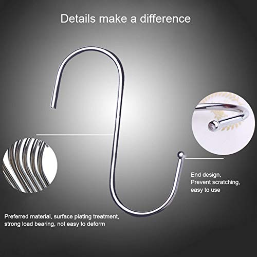 Gancho 200 PCS de 3 mm en Forma de S de Acero Inoxidable Gancho, Longitud: 9 cm