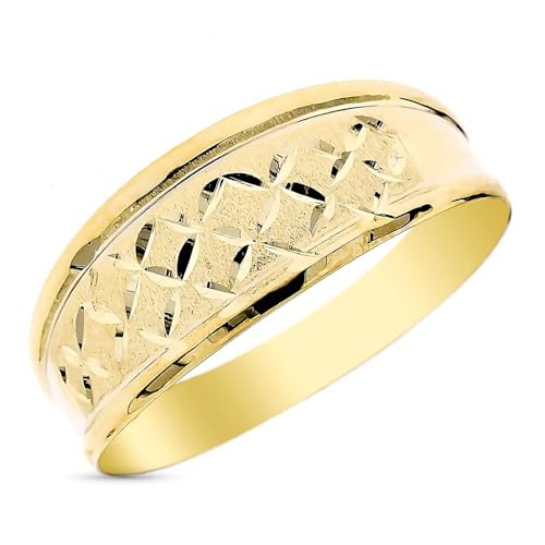 Bague en or 9 carats effet diamant 9mm à la finition joaillerie raffinée