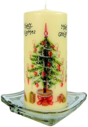 Sebnini Merry Christmas, Printed Pillar Candle
