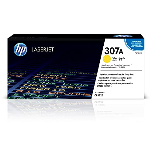 Image of HP 307A Yellow Toner Cartridge | Works Color LaserJet Professional CP5225 Series | CE742A